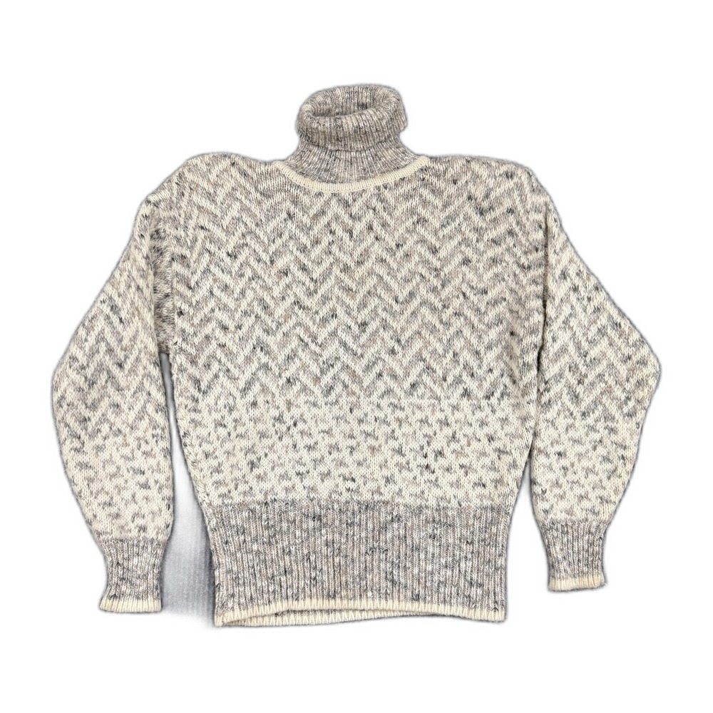Liz Claiborne Collection Vintage Gray Herringbone Turtleneck Sweater Large